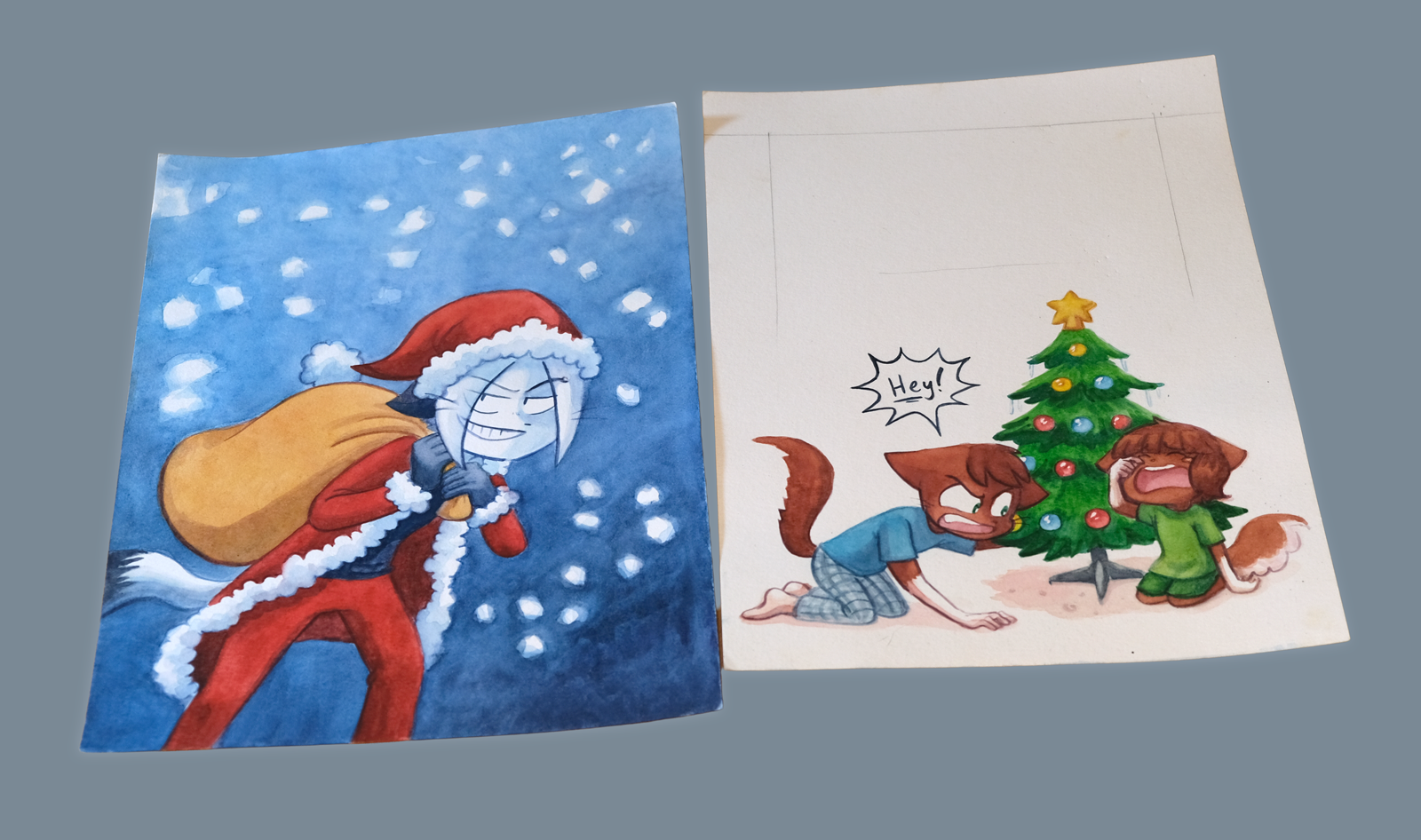 Holiday card original art